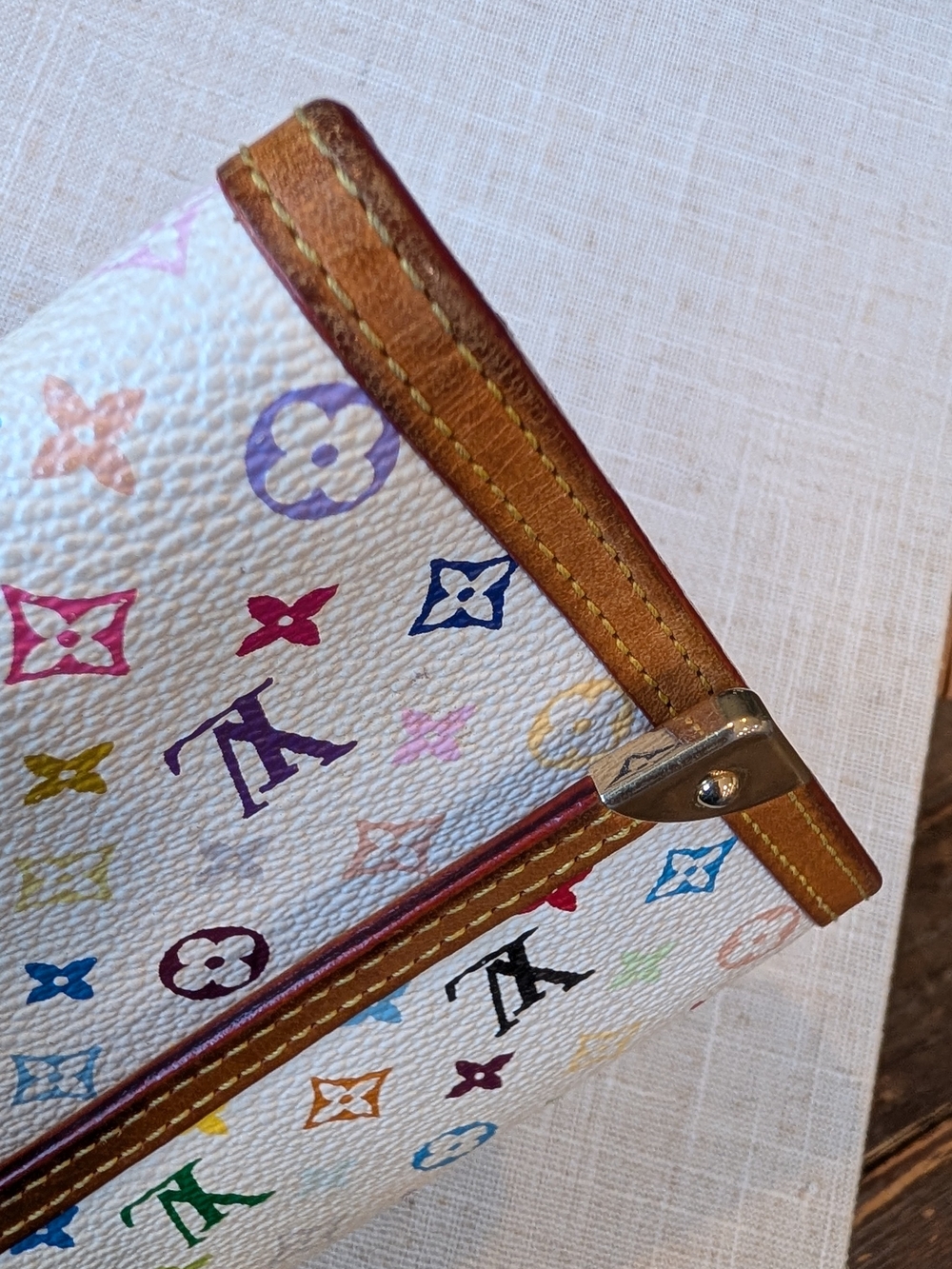 Louis Vuitton Multicolor Monogram White Canvas Clutch Wallet - Picture 9 of 16